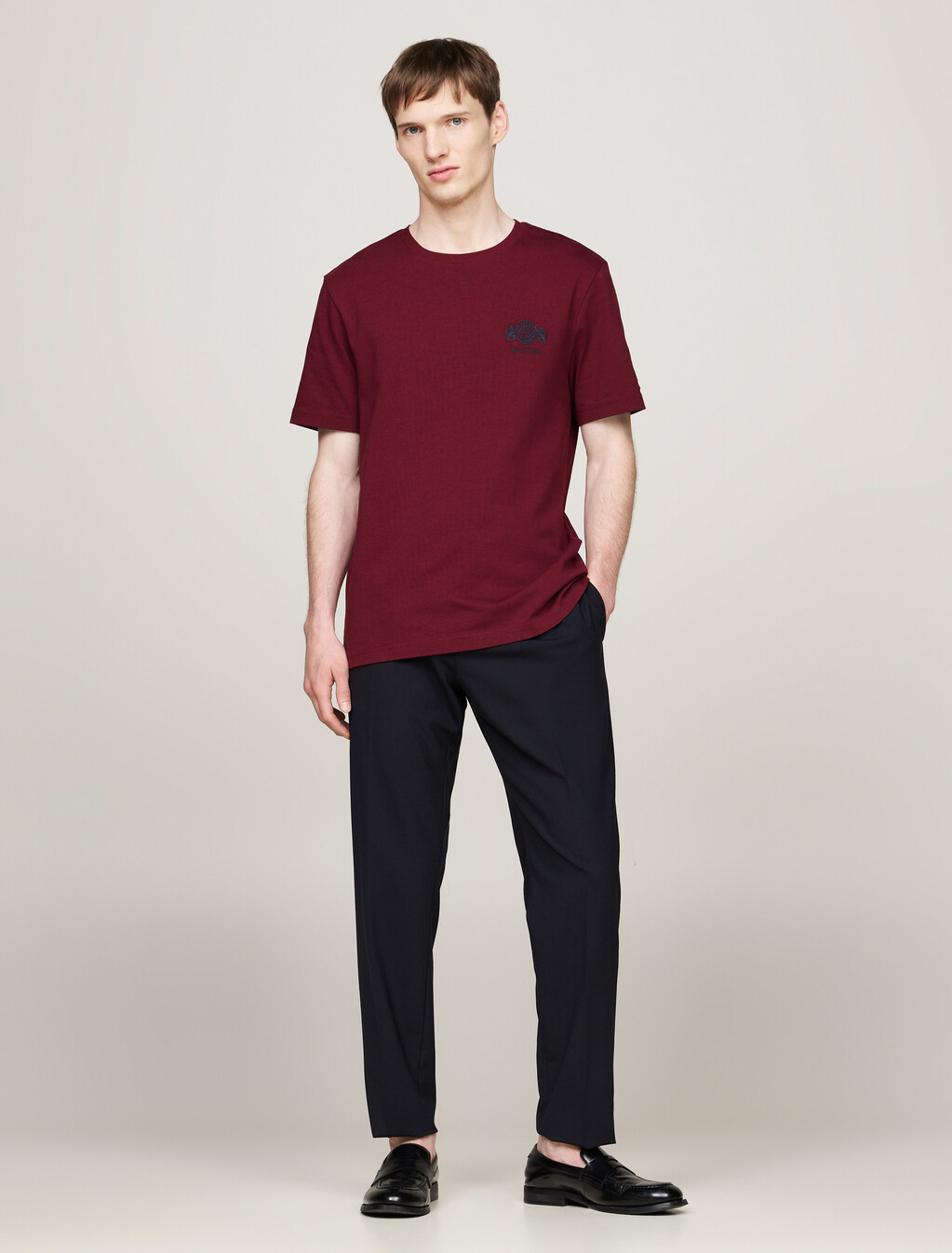 Logo Embroidery T-Shirt, Deep Rouge, hi-res