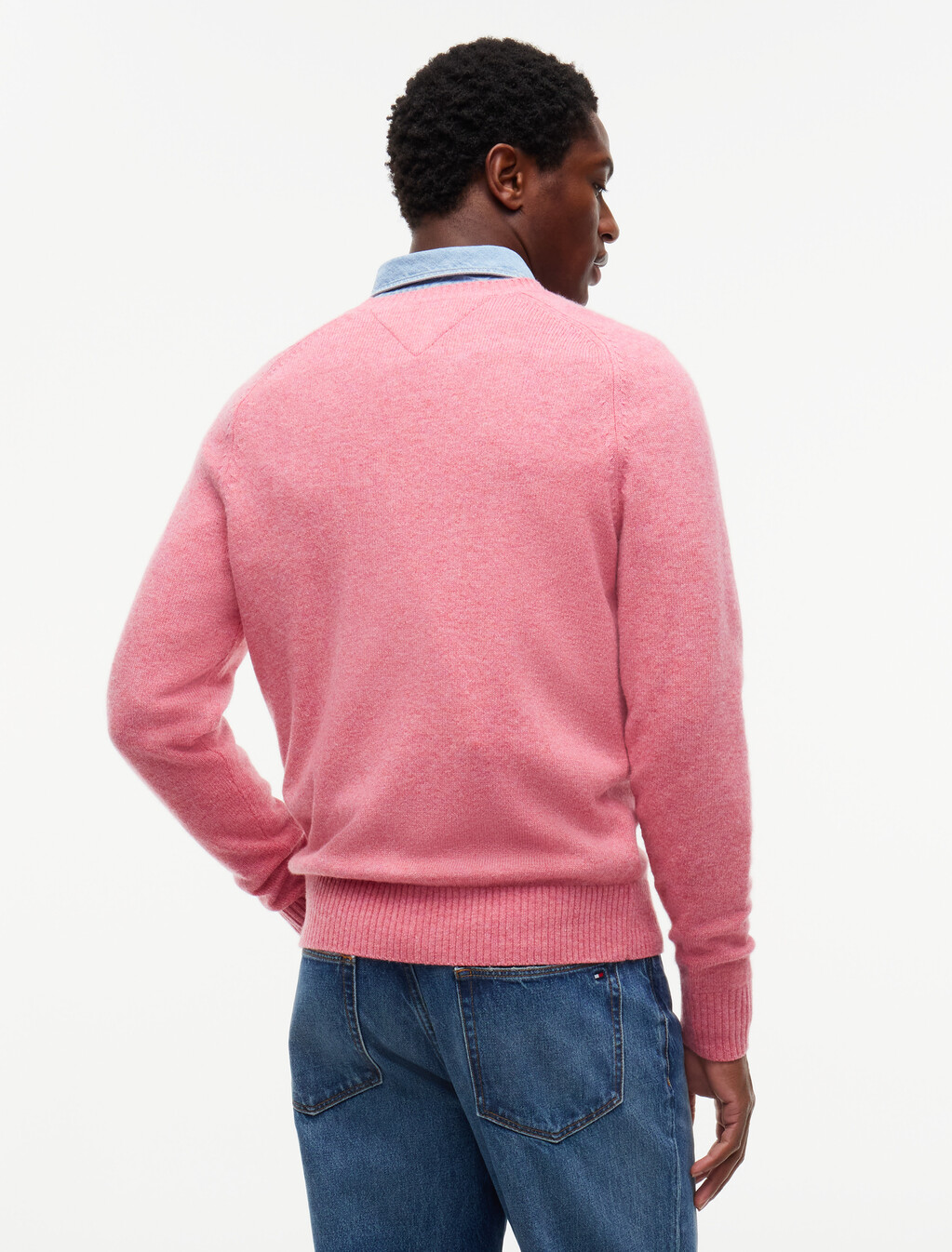 Pure Lambswool Crew Neck Jumper, Synthetic Blush Heather, hi-res