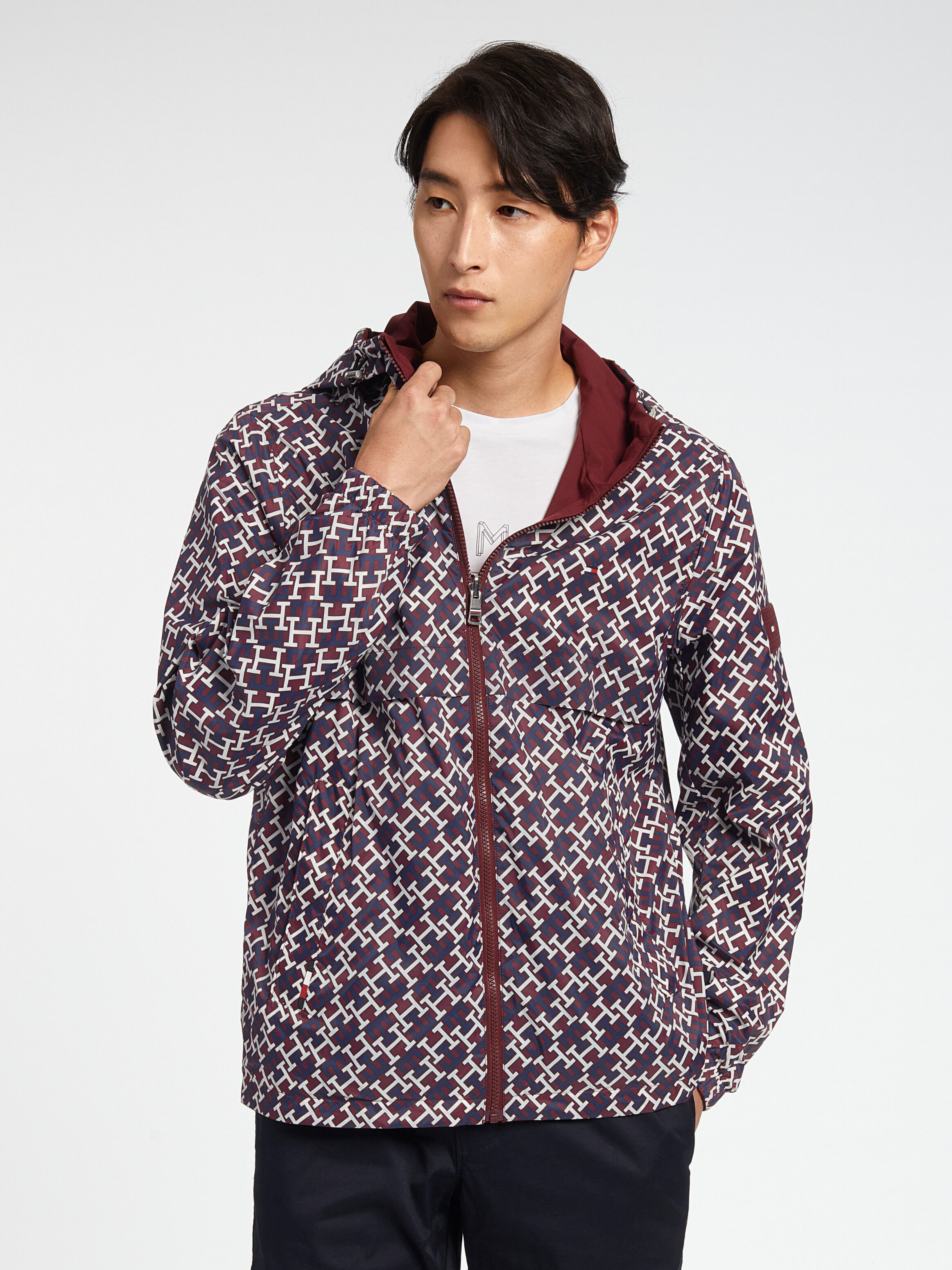 TH Monogram Reversible Hooded Jacket