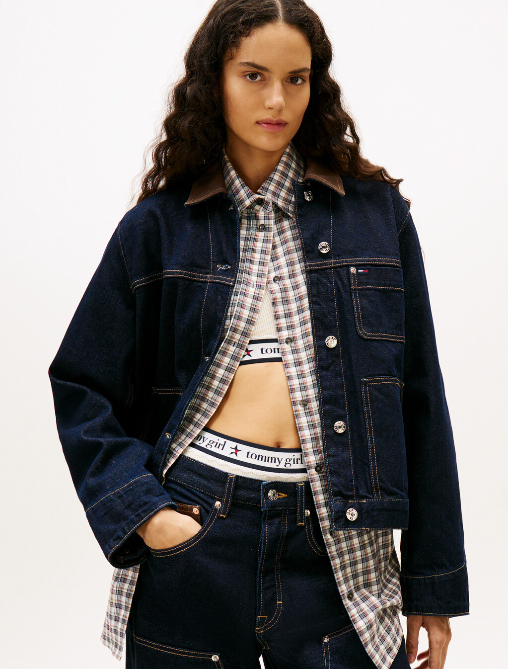 Oversized Denim Chore Jacket, Denim Dark, hi-res