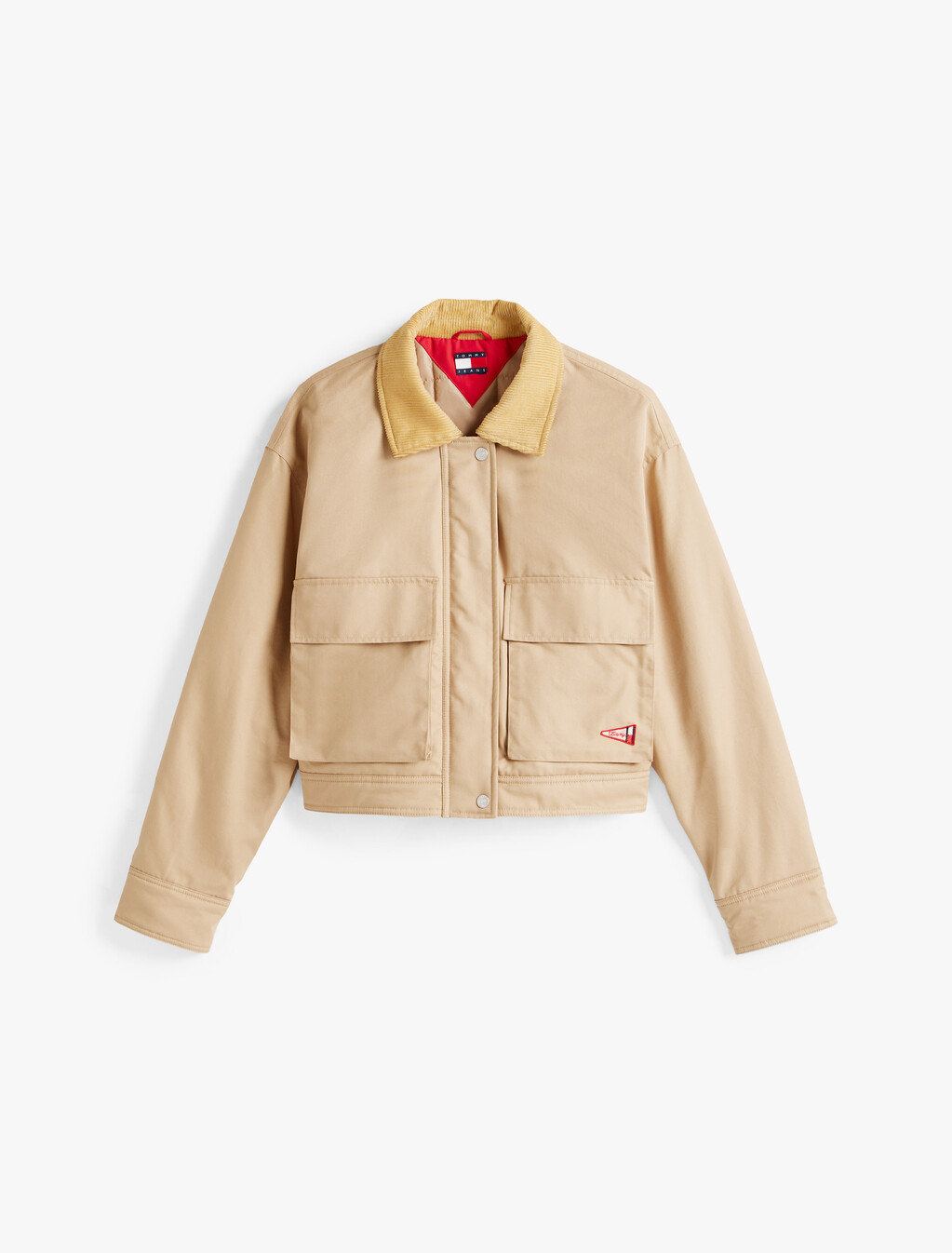 Corduroy Collar Twill Jacket, Incense, hi-res