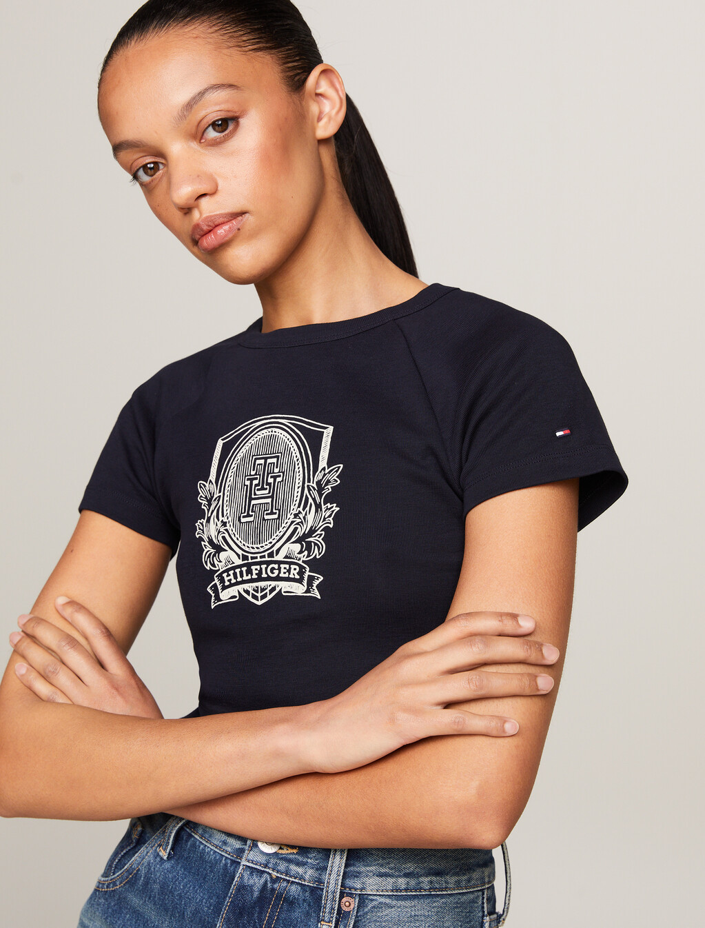 Raglan Sleeve Slim Fit T-Shirt, Desert Sky, hi-res
