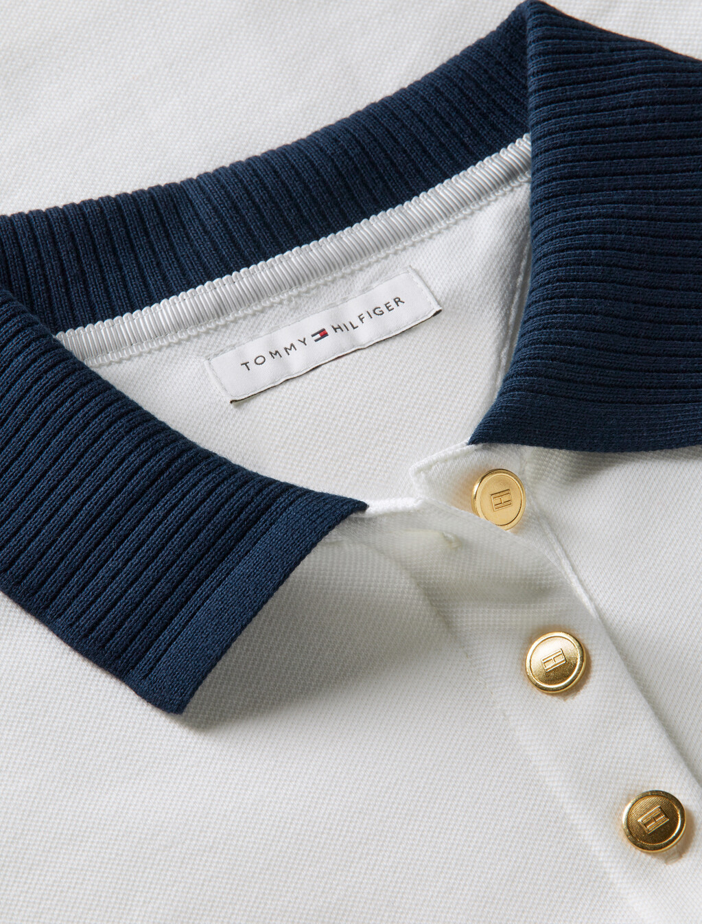Regular Fit Gold-Tone Button Polo Shirt, Ecru, hi-res