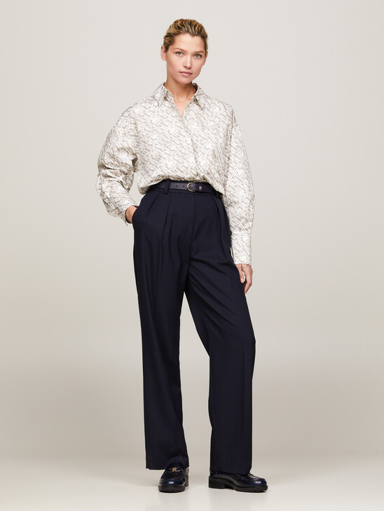 Pigment Dyed Relaxed Straight Leg Trousers