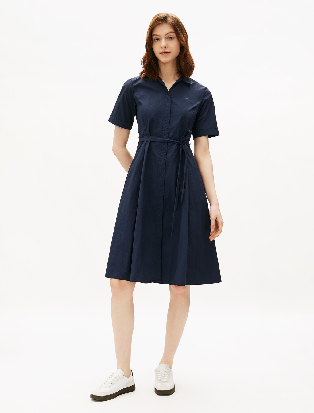 Asia Fit Nylon Shirt Dress, Dark Night Navy, hi-res