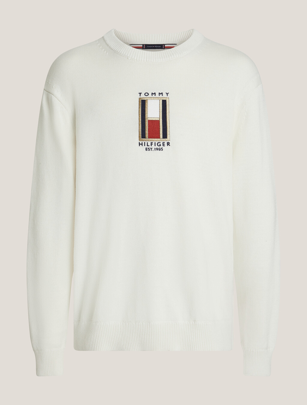 Tommy Flag Graphic Sweater, Ivory, hi-res