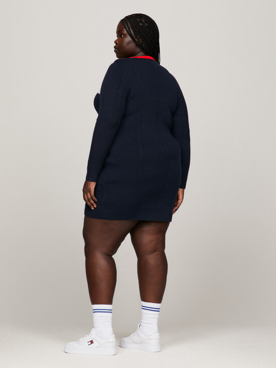 Archive Colour-Blocked Cable Knit Sweater Dress