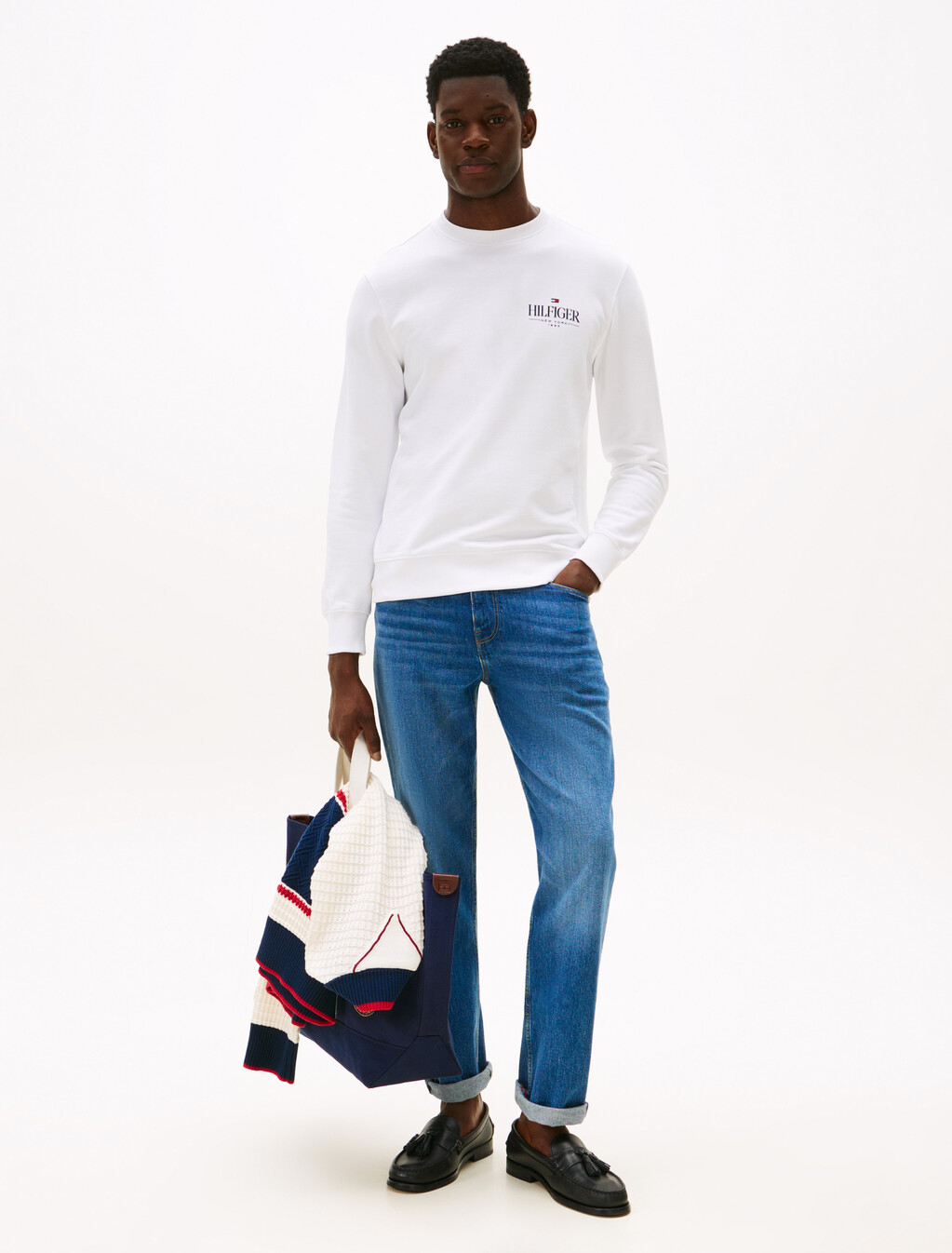 Hilfiger Logo Sweatshirt, White, hi-res