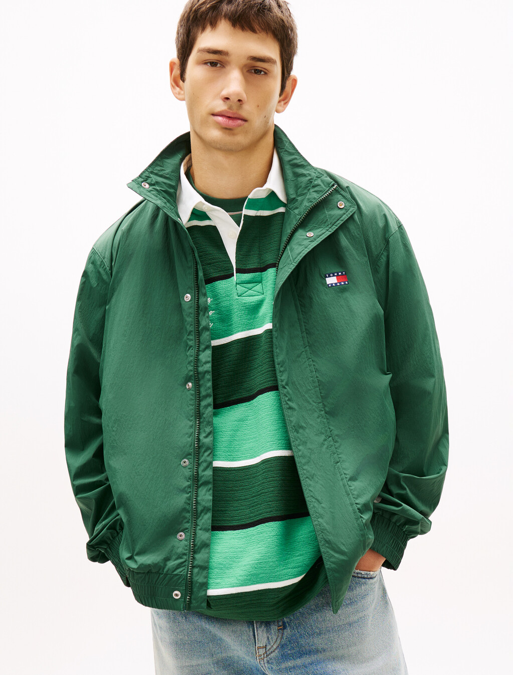 Flag Badge Back Logo Water Repellent Jacket, Shadow Pine, hi-res