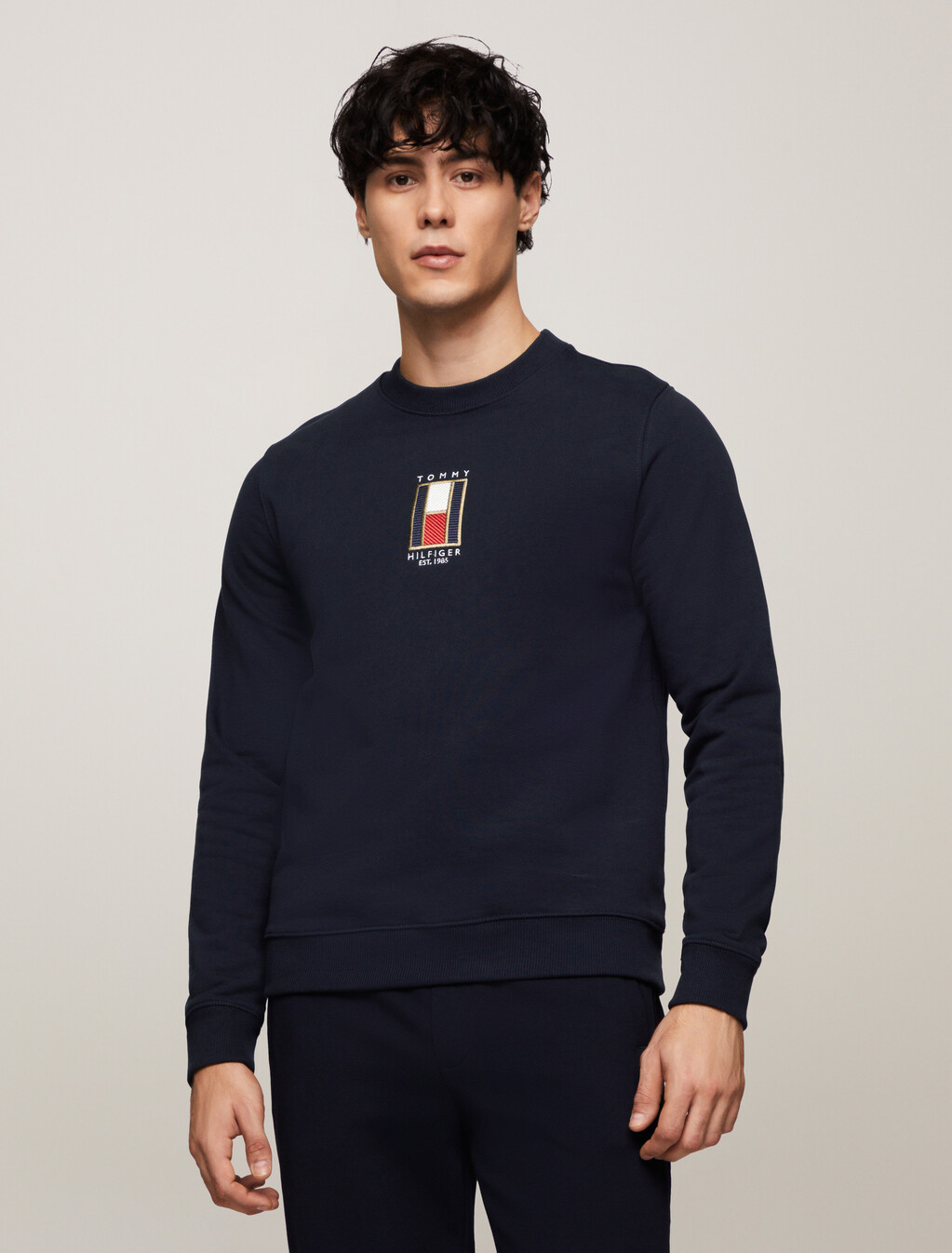 Vertical Flag Embroidery Sweatshirt, Desert Sky, hi-res