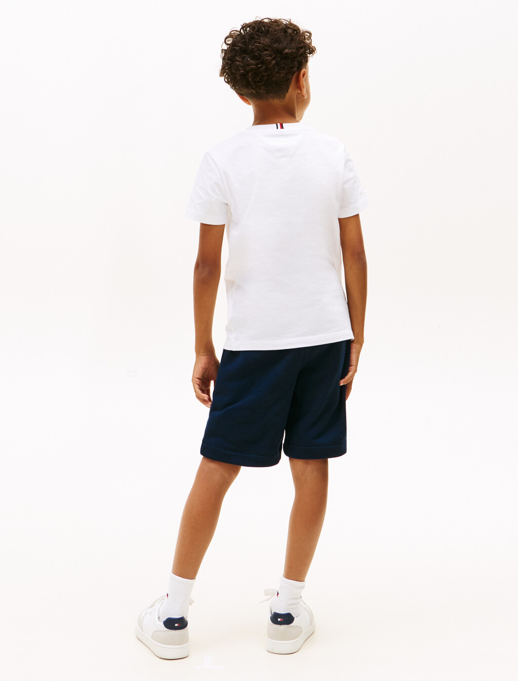Brushed Fleece T-Shirt And Sweat Shorts Set, White, hi-res