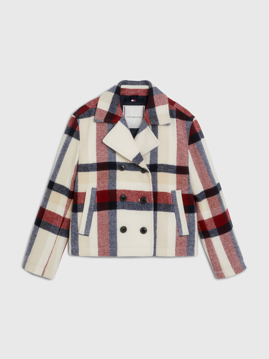 Global Stripe Check Peacoat