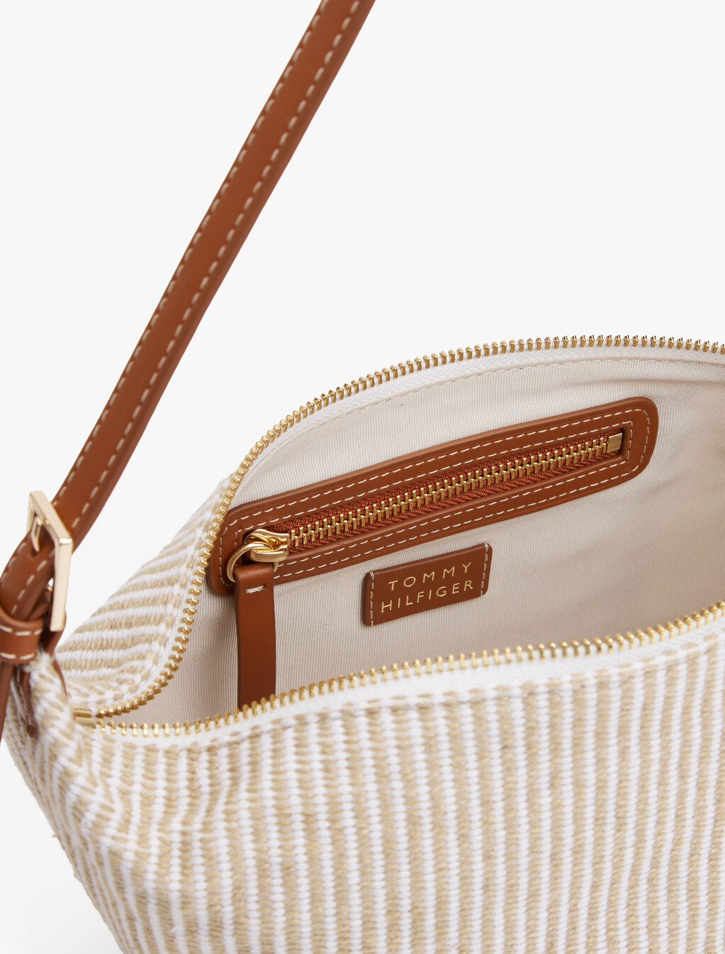Canvas Sling Bag, Neutral Stripe, hi-res