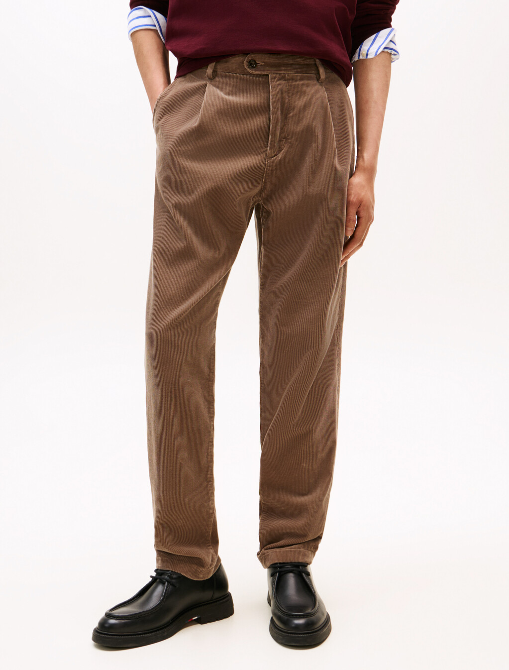 Harlem Pleated Tapered Corduroy Chinos, Coastal Taupe Cord, hi-res