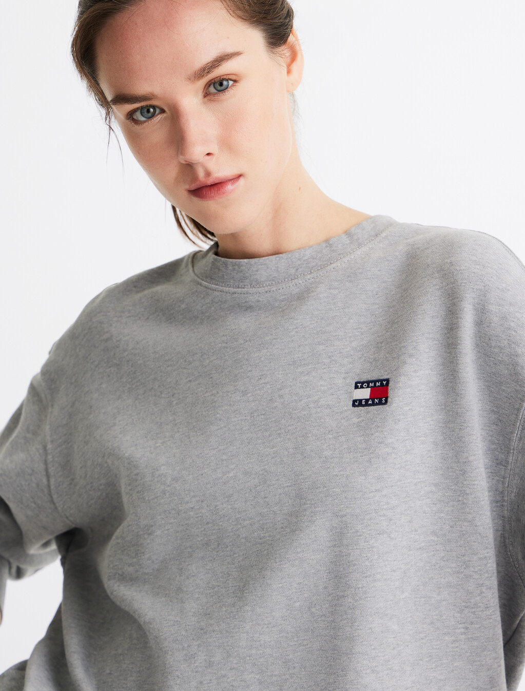 Relaxed Logo Badge Sweatshirt, Grey Htr, hi-res
