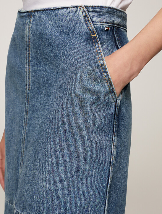 High Waist Midi Denim Skirt