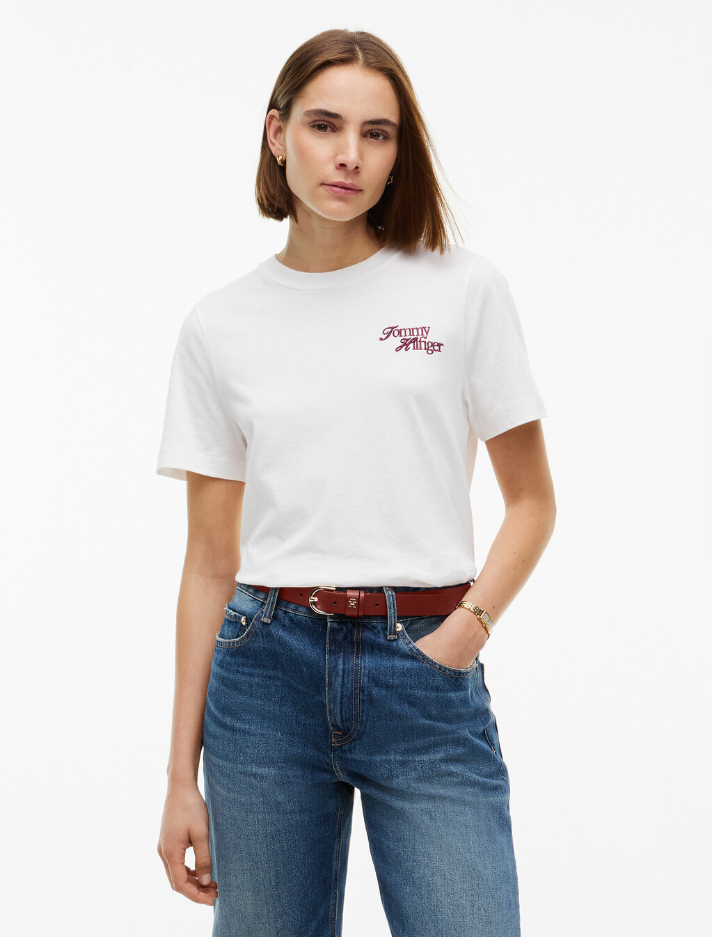 Logo Jersey Crew Neck T-Shirt, Ecru, hi-res
