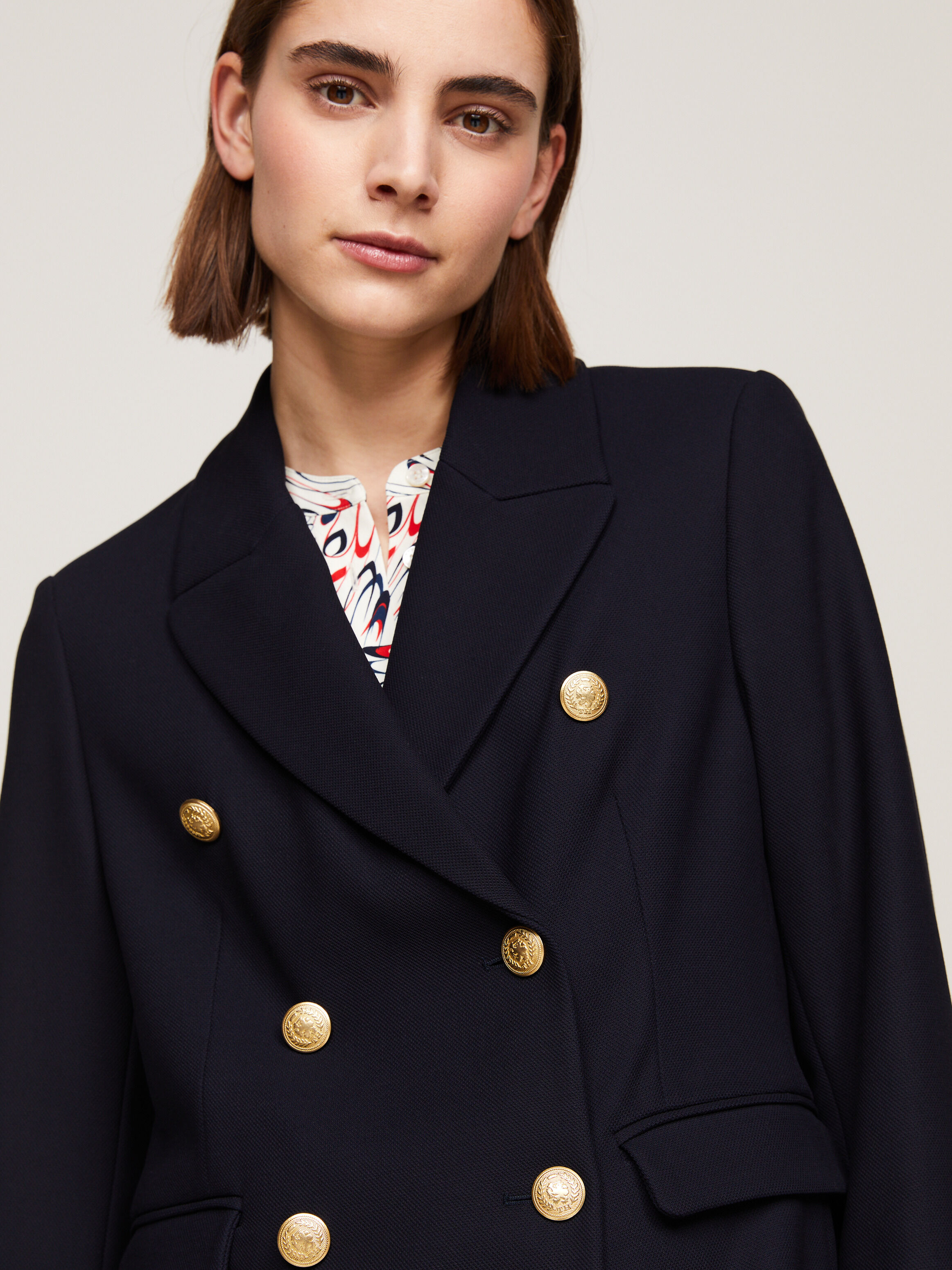 Women's double breasted blazer with gold buttons hot sale