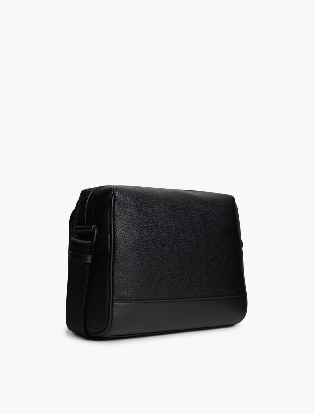 Modern Textured Flag Crossbody Messenger Bag, Black, hi-res