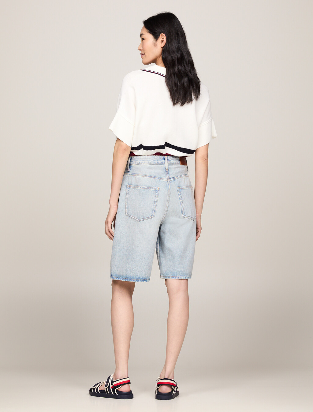 Mid Rise Oversized Denim Shorts, Eli, hi-res