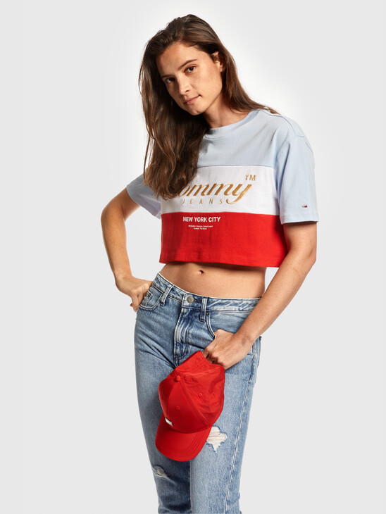 ARCHIVE COLOR BLOCK CROPPED T-SHIRT