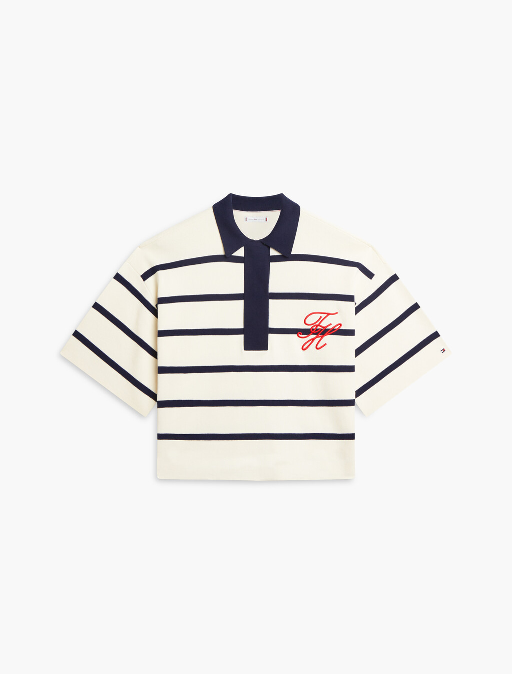 Premium Knit Gold-Tone Button Polo Jumper, Big Stp Calico/Dark N Navy, hi-res