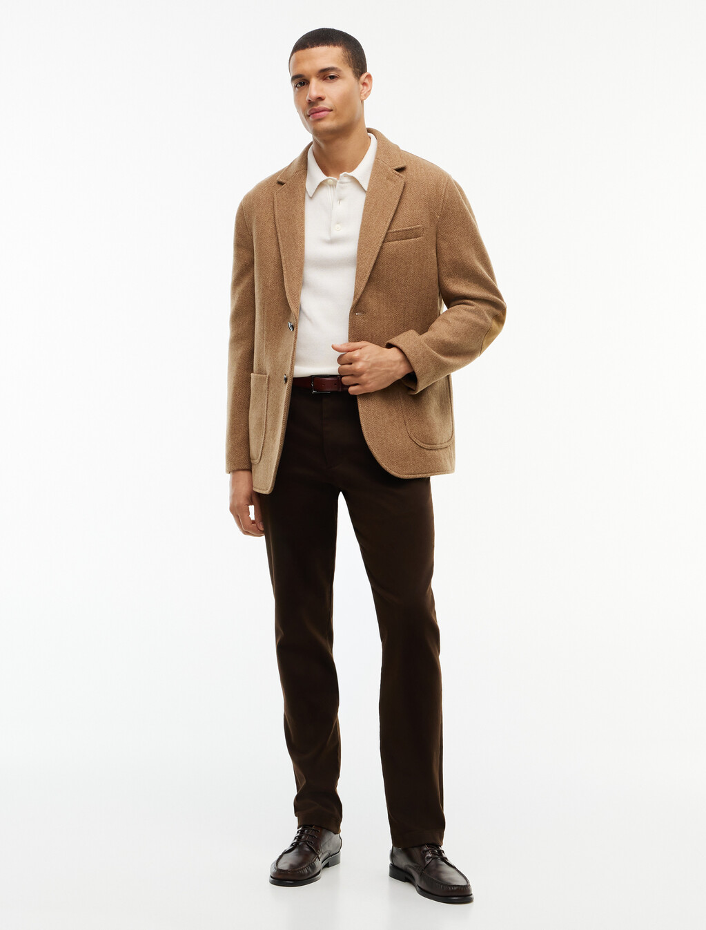 Denton Straight Brushed Twill Chinos, Dark Coffee, hi-res
