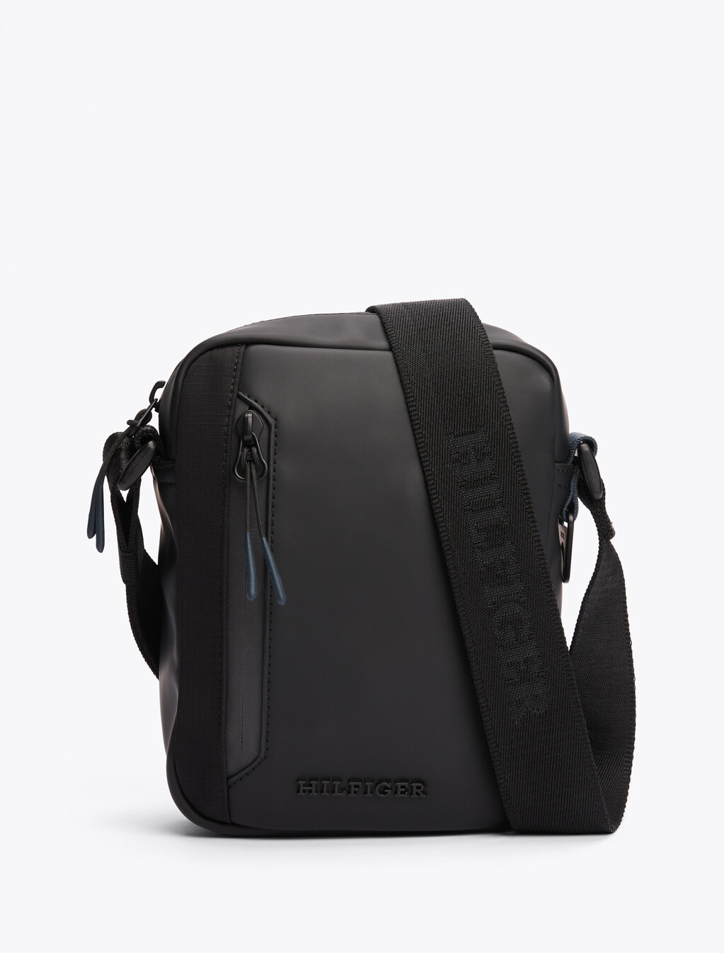 Rubberised Logo Reporter Bag, Black, hi-res
