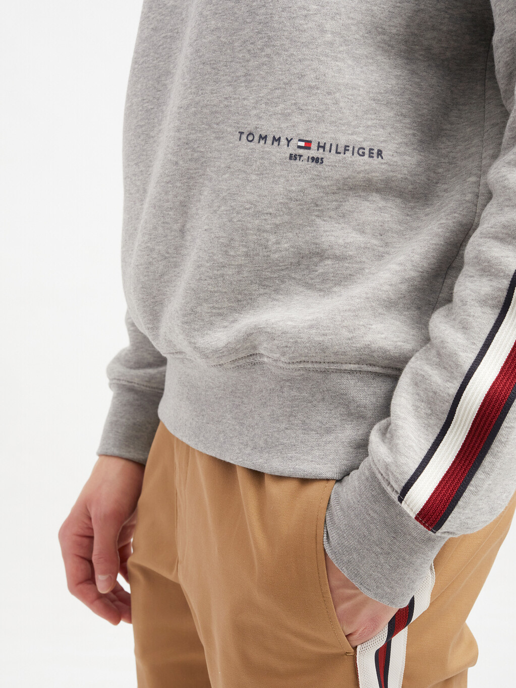 Tommy Hilfiger, NEW GLOBAL STRIPE HOODY, Feather White