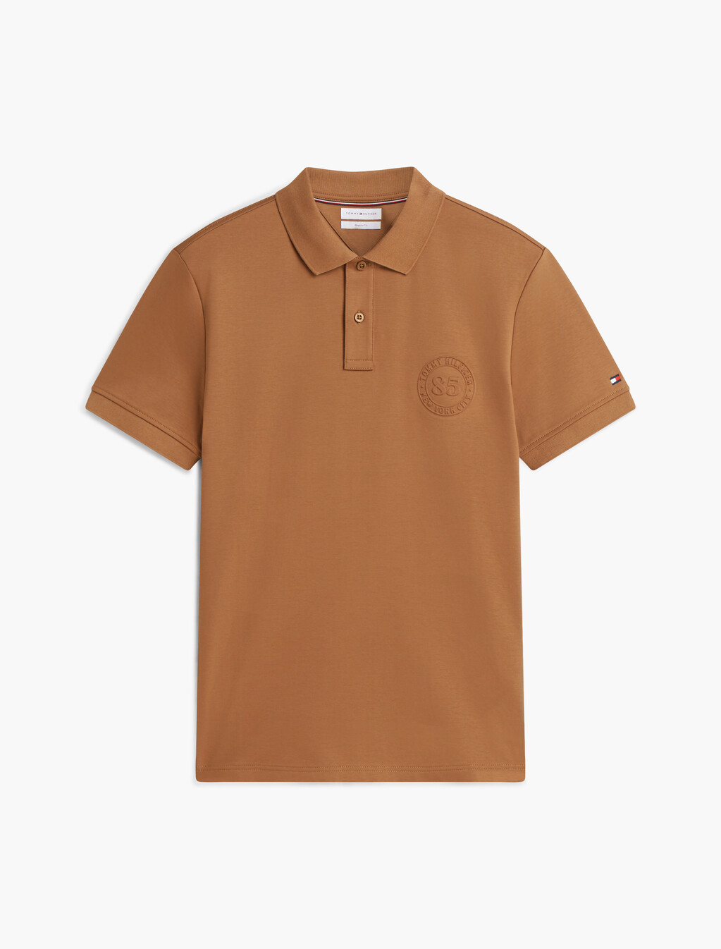 Regular Fit Interlock Knit Polo Shirt, Timeless Tawny, hi-res