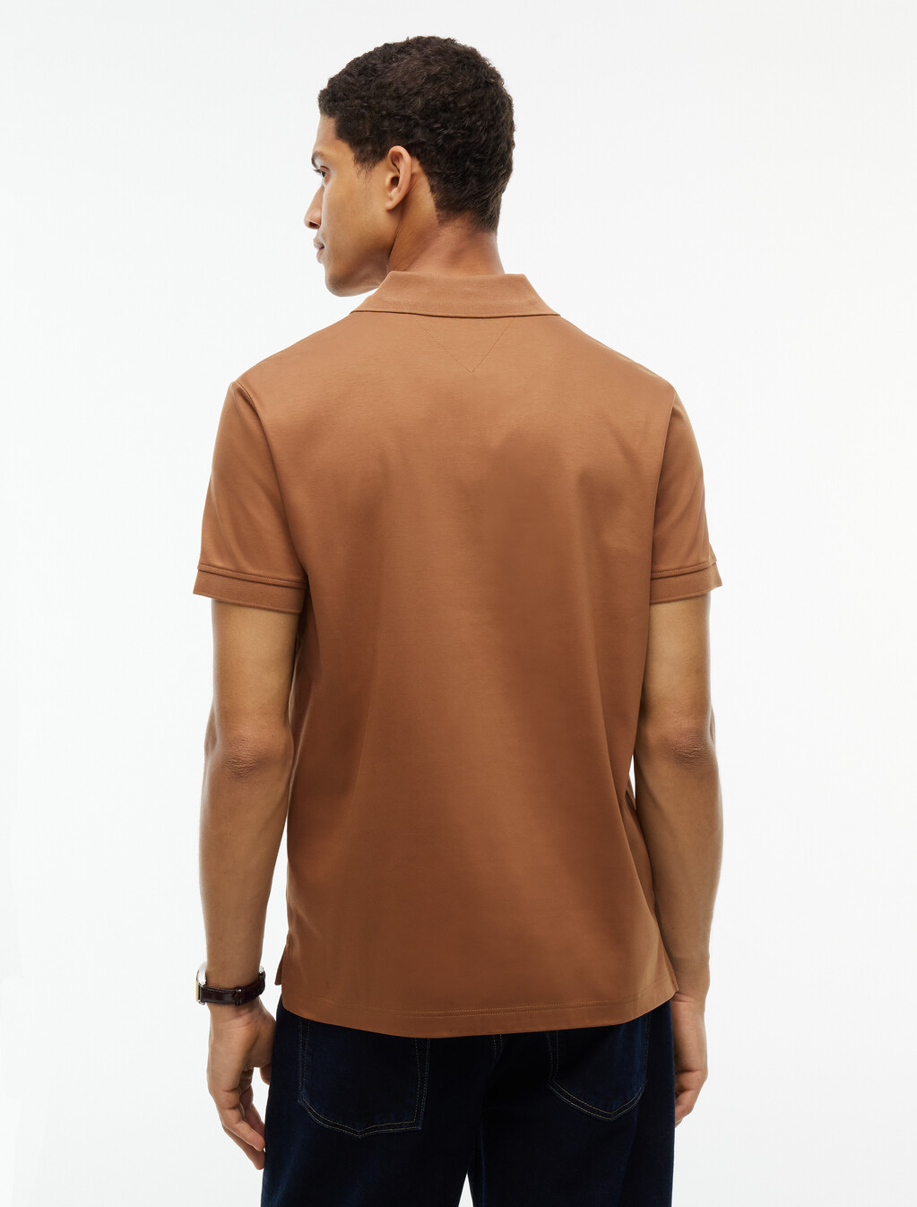 Regular Fit Interlock Knit Polo Shirt, Timeless Tawny, hi-res
