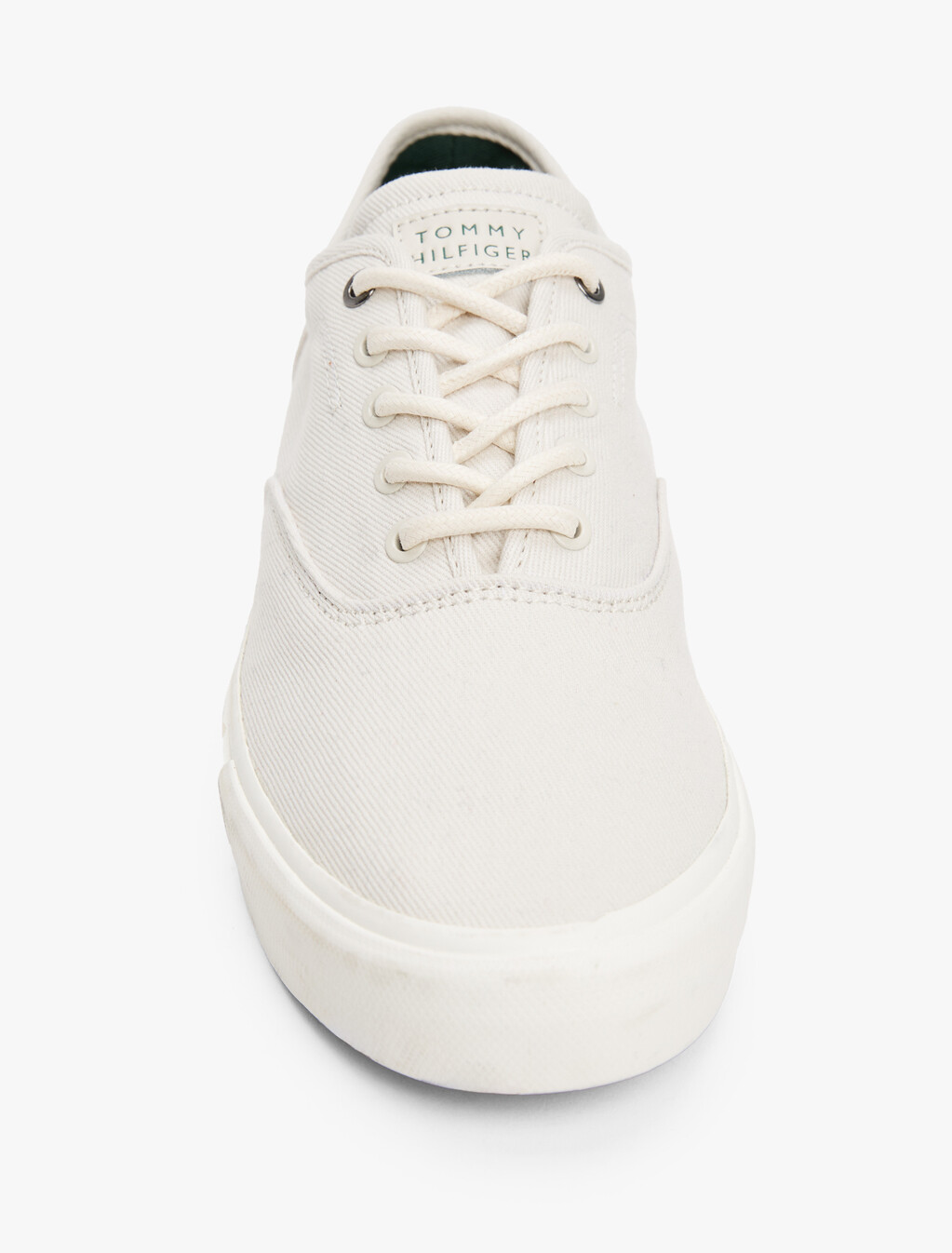 Canvas Embossed Logo Trainers, Alabaster, hi-res