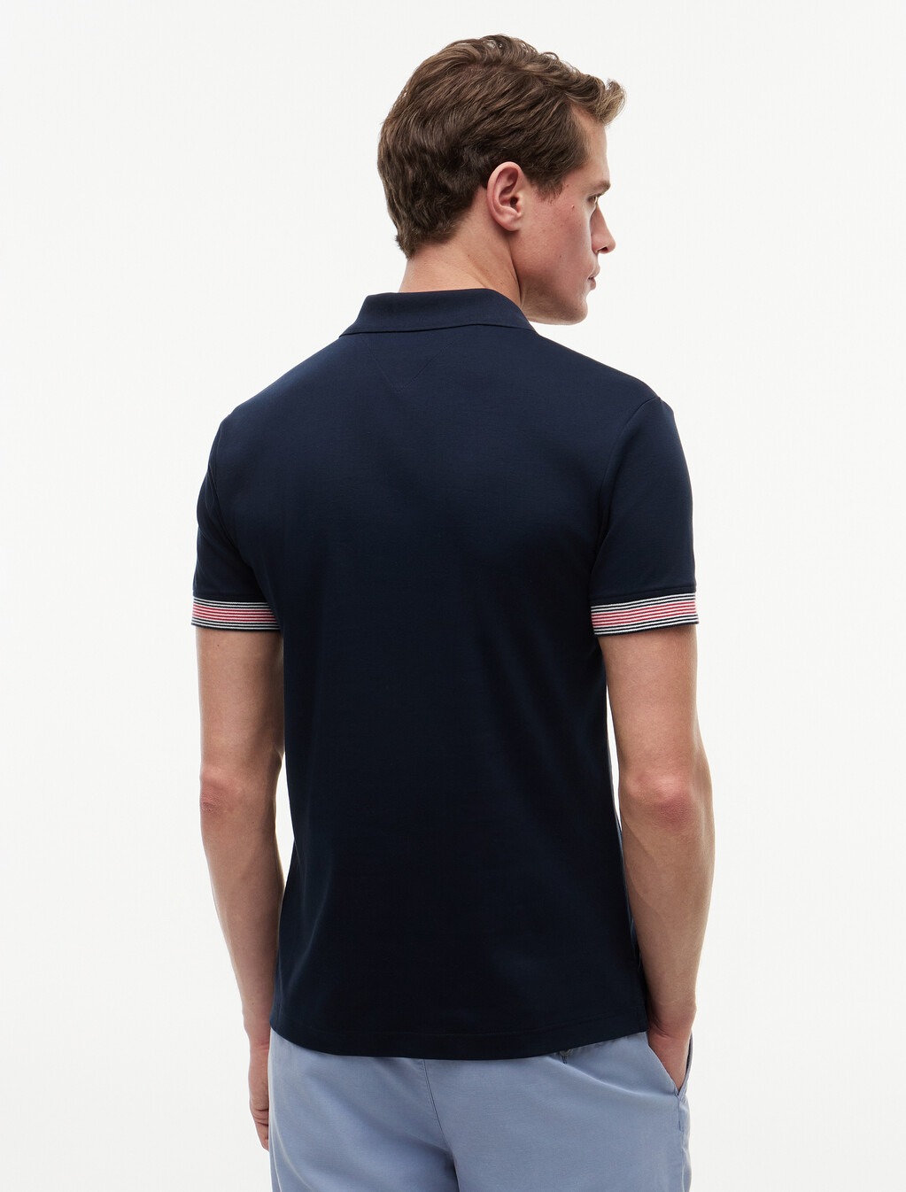 Fluid Cotton 純棉修身 Polo 衫, Desert Sky, hi-res