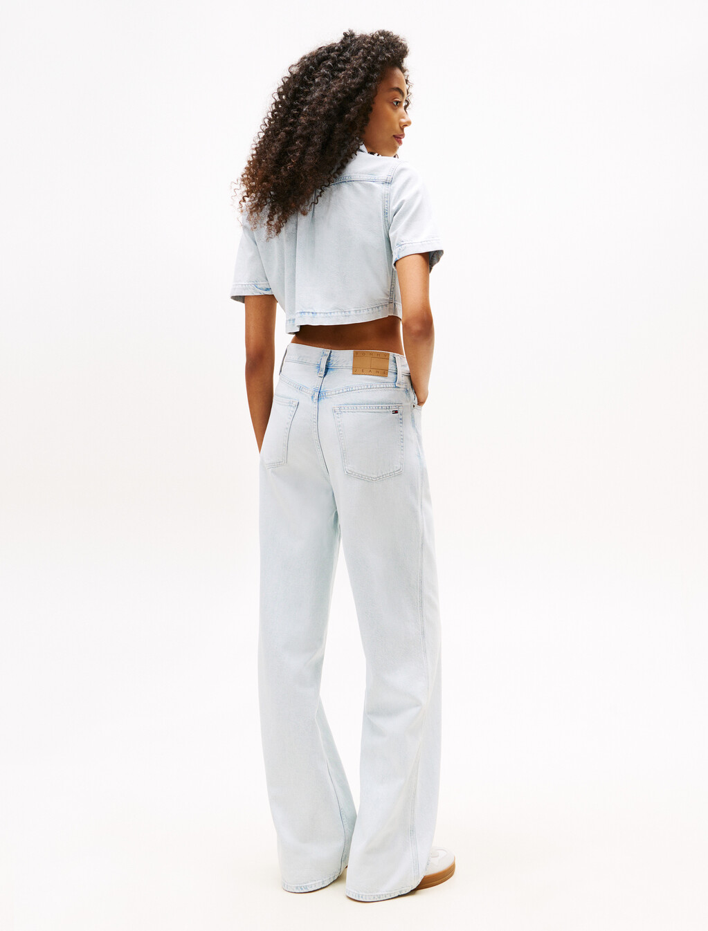 短版棉質萊賽爾牛牛仔襯衫, Denim Ultra Light, hi-res