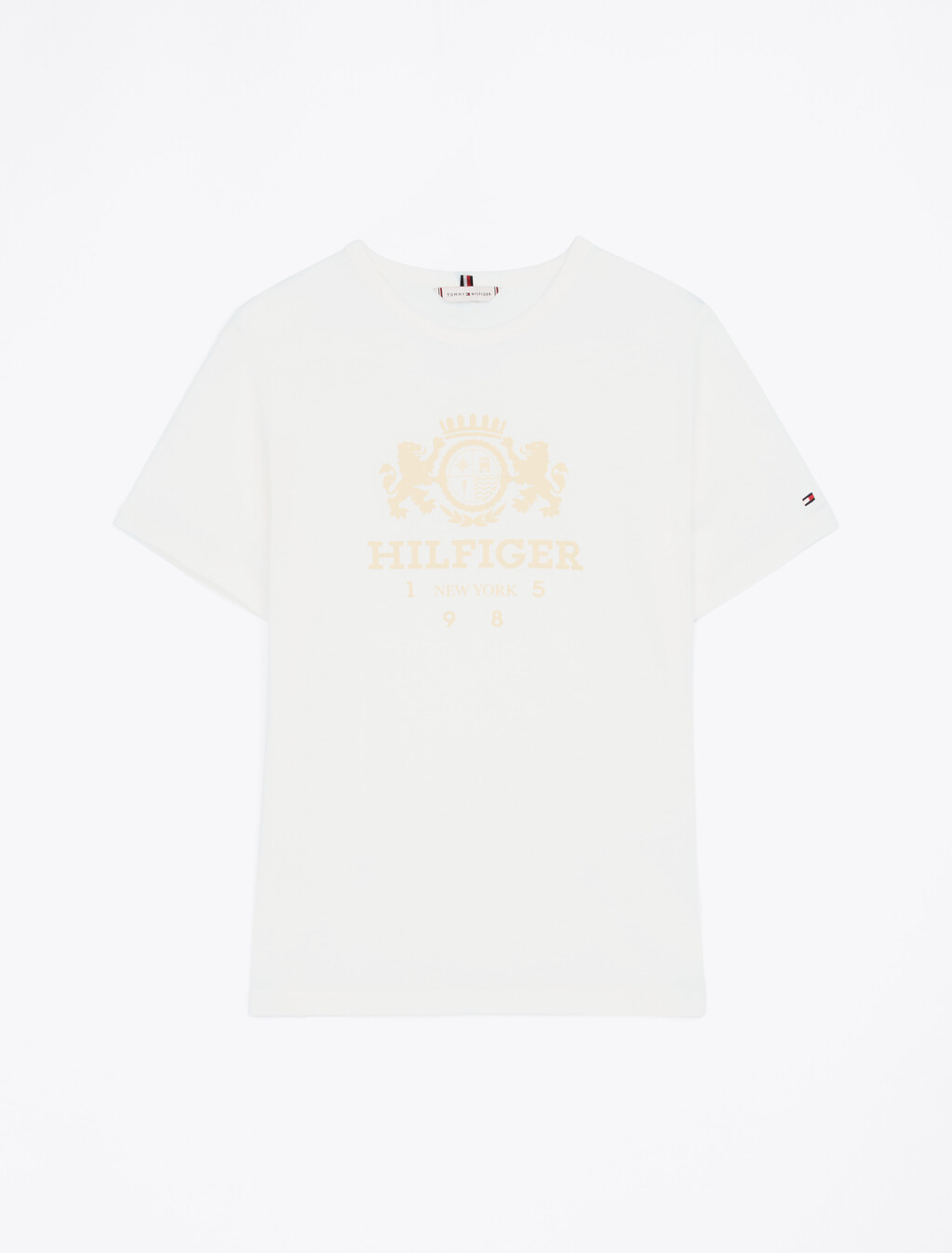 對比飾邊圓領 T 恤, Ancient White, hi-res