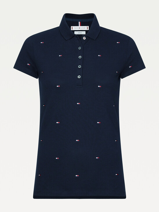 Flag Embroidery Slim Fit Polo