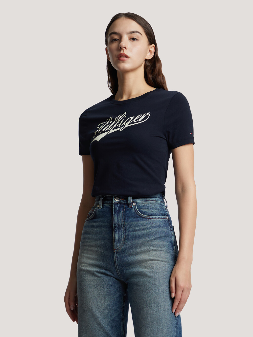 Script Slim T-Shirt, Desert Sky, hi-res