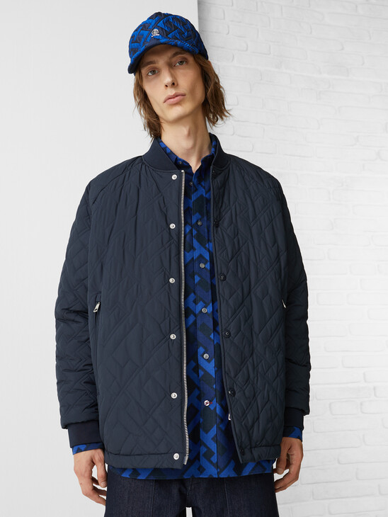 TH MONOGRAM QUILTED BOMBER JACKET
