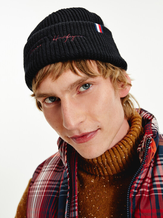 Signature Embroidery Rib-Knit Beanie Signature Embroidery Rib-Knit Beanie