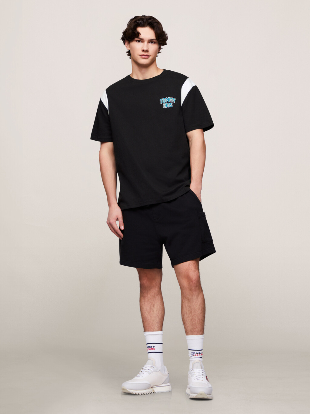 Tommy 1985 Varsity T-Shirt, Black, hi-res