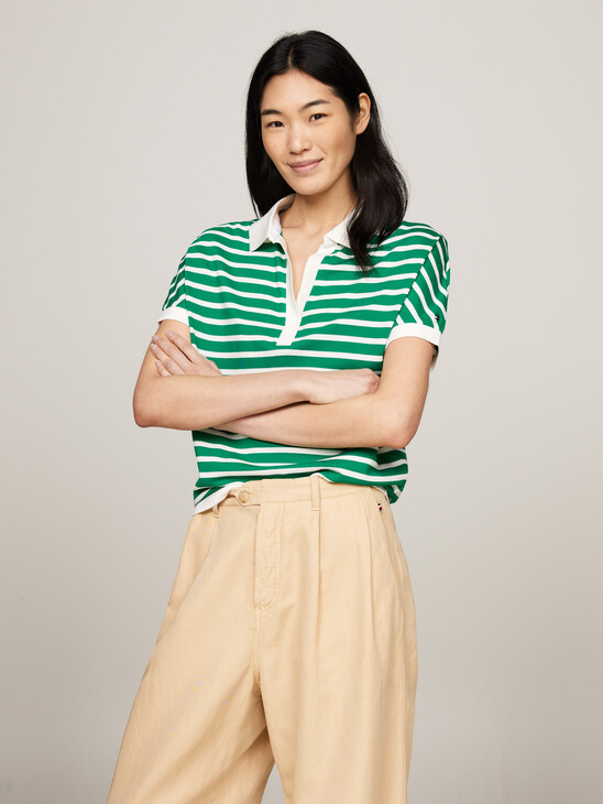 Relaxed Lyocell Stripe Polo