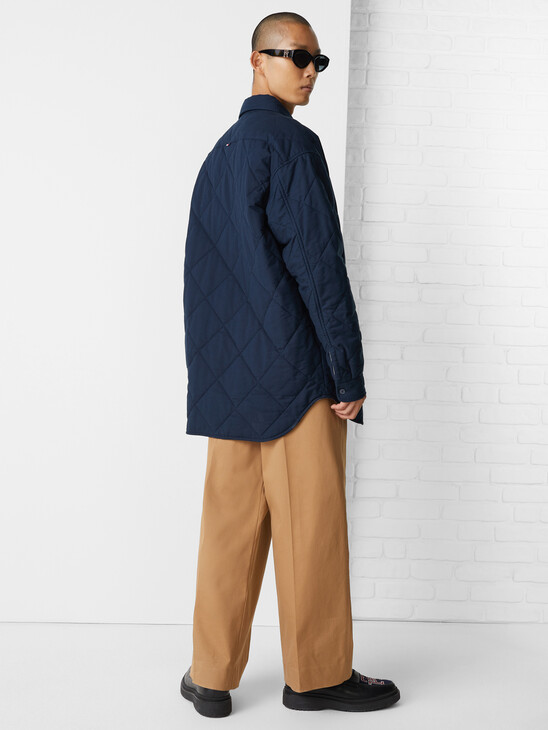 TH MONOGRAM RELAXED FIT QUILTED OVERSHIRT