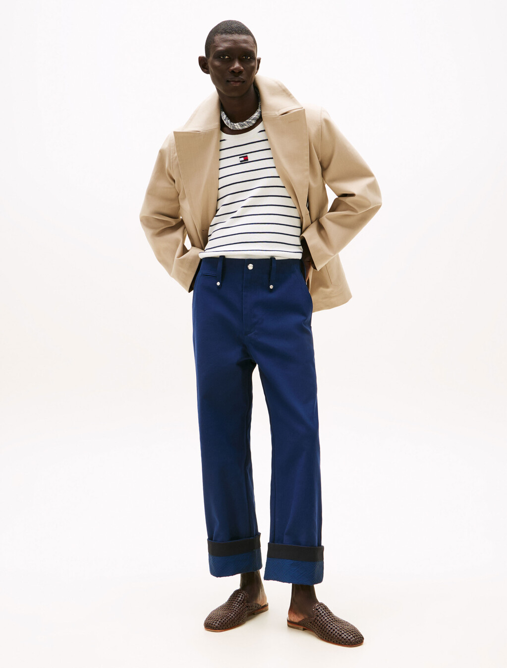 The Runway Collection Oversized Double Breasted Peacoat, Beige, hi-res