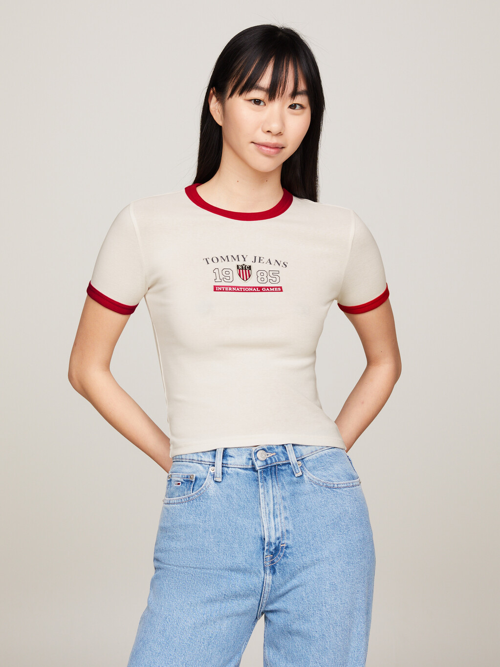 TJ x INTERNATIONAL GAMES 拼色 T 恤, Ancient White, hi-res