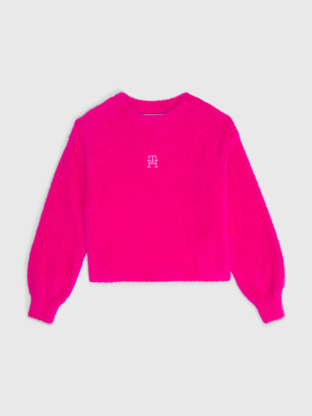 Girls TH Monogram Sweater, Hot Magenta, hi-res