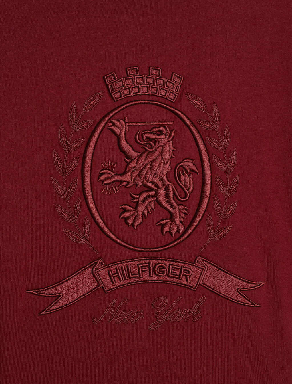 徽章刺繡和服袖方正版型 T 恤, Rouge, hi-res