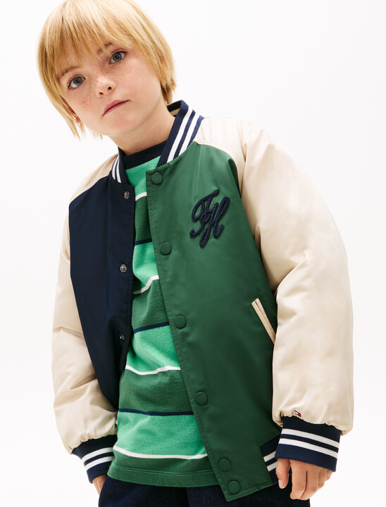 Logo Embroidery Relaxed Raglan Bomber Jacket