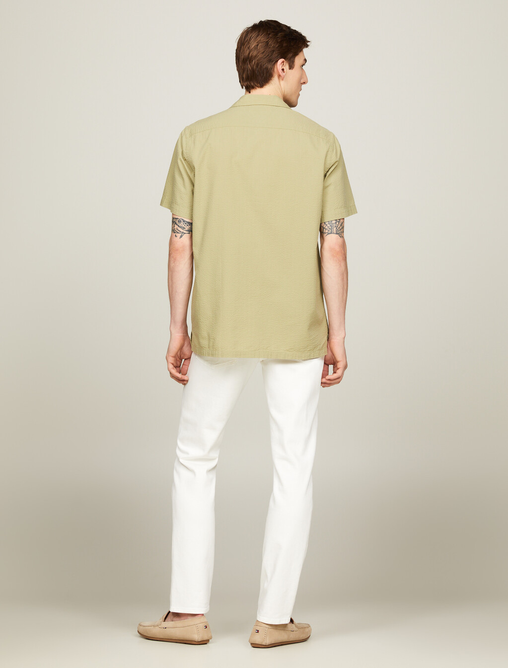 Seersucker Regular Fit Short Sleeve Shirt, Faded Olive, hi-res
