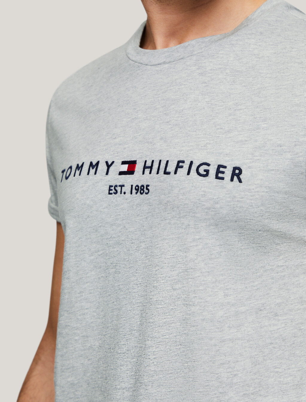 Core Tommy Logo T-Shirt, Light Grey Heather, hi-res