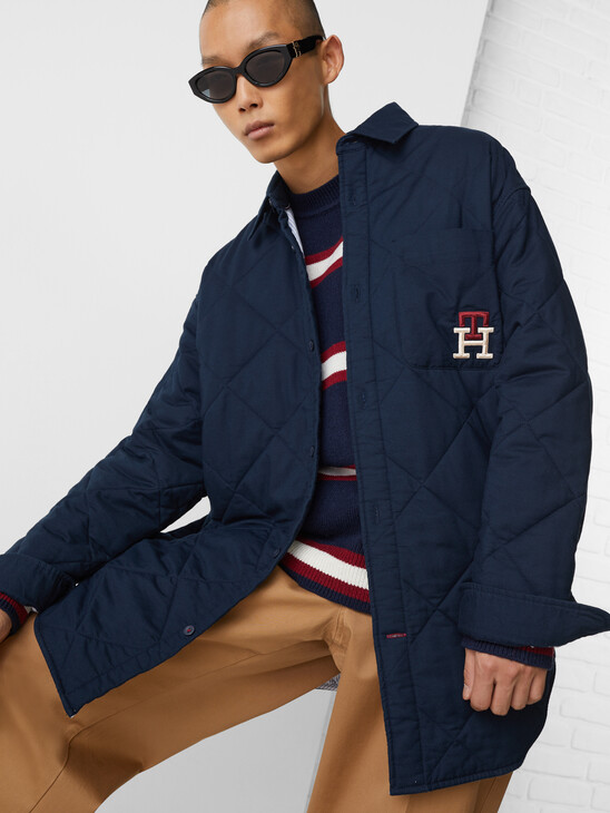 Th Monogram Relaxed Fit Quilted Overshirt